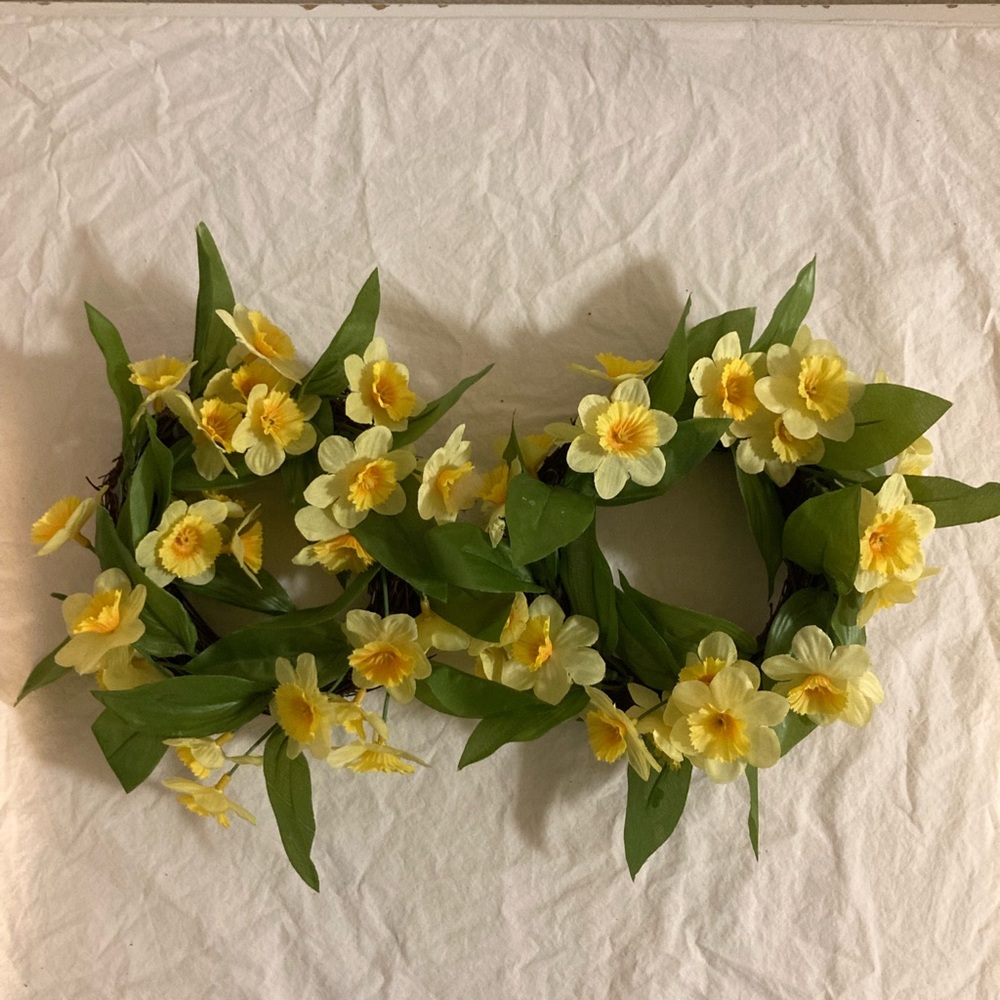 Yellow Floral Wreath - Home Accent